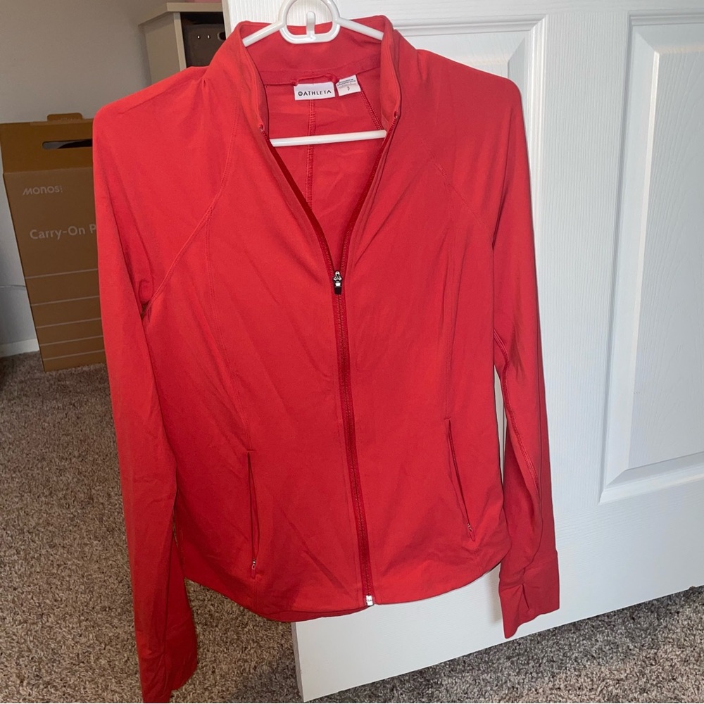 Athleta Salutation Jacket Red Lynchee - image 1